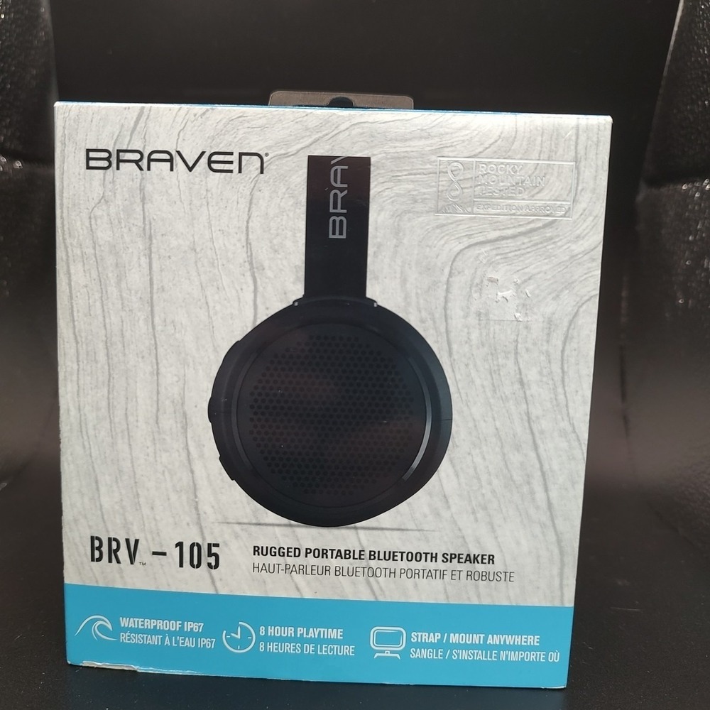 BRAVEN BRV-105 Rugged Portable Bluetooth Speaker Black New